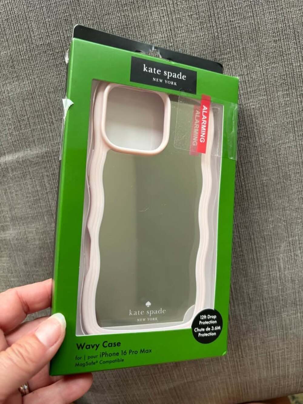 Kate Spade New York iPhone 16 Pro Max Wavy Case Mirrored Soft Pink MagSafe NIB - Picture 1 of 4
